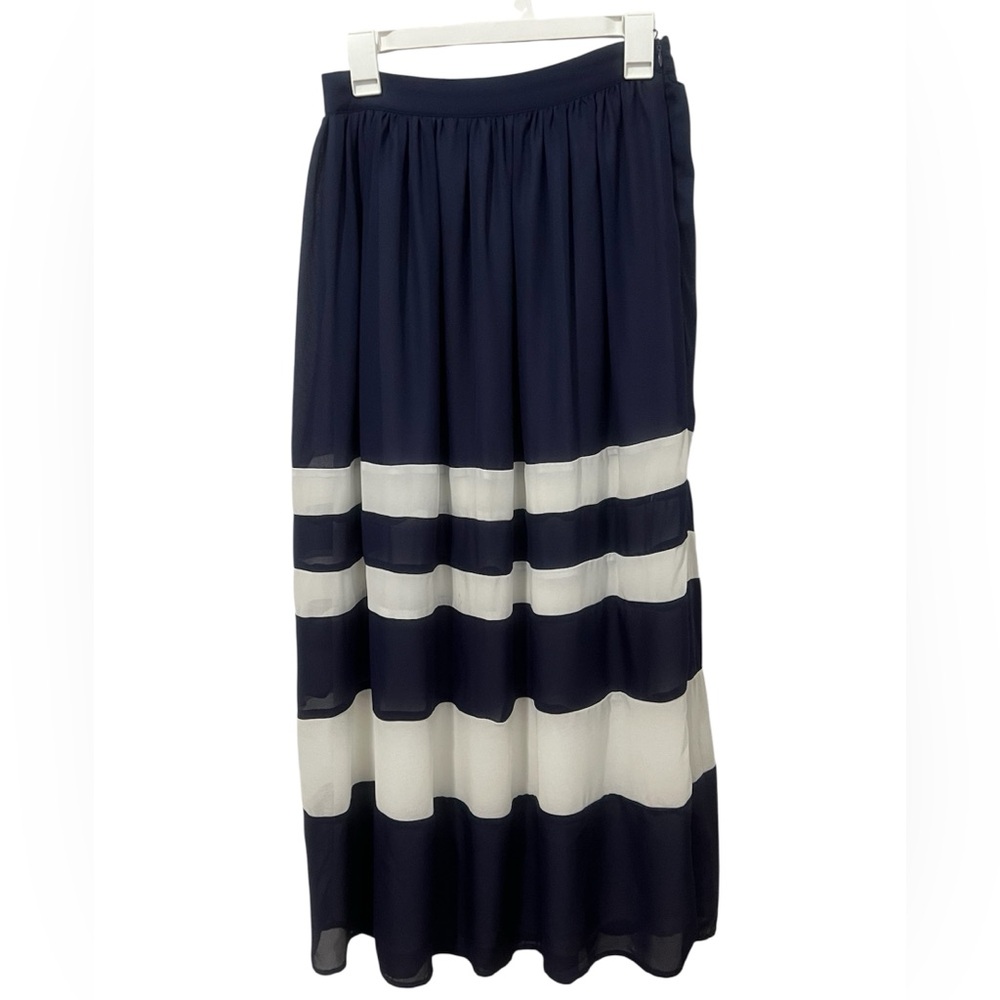 Nautical Blue & White Maxi Skirt (Size S)